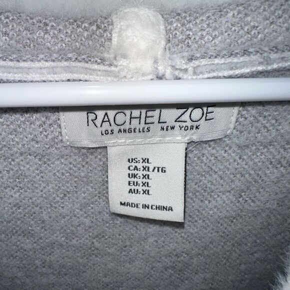 rachel zoe white and gray fuzzy sweater pull over - new with tags - Picture 8 of 9